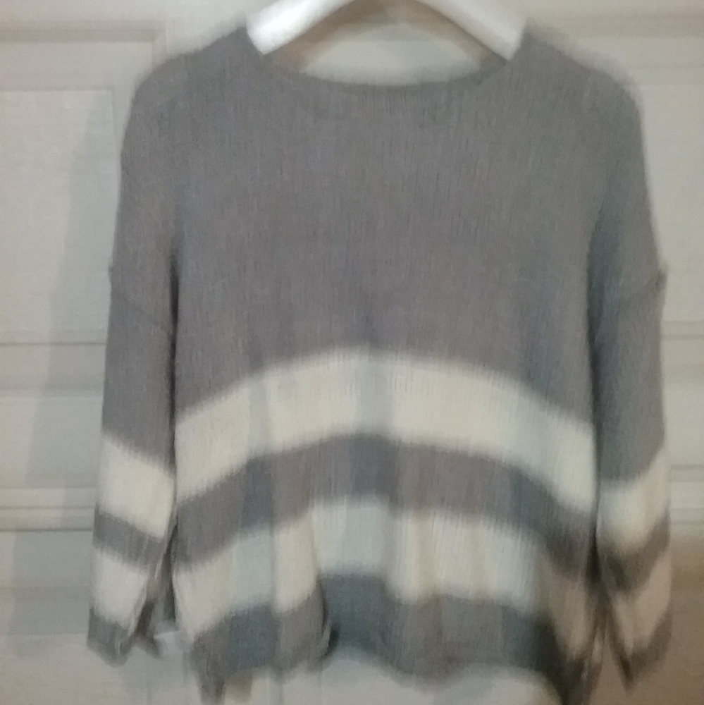 Grey and white sweater